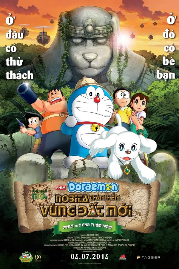 Poster phim Doraemon: Nobita Thám Hiểm Vùng Đất Mới – Peko và 5 Nhà Thám Hiểm trên Xem Phim Fun